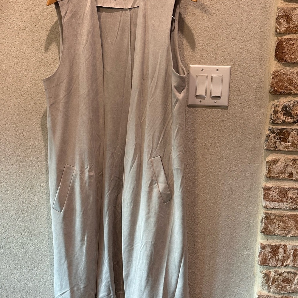Joan Vass Taupe Sleeveless Vest